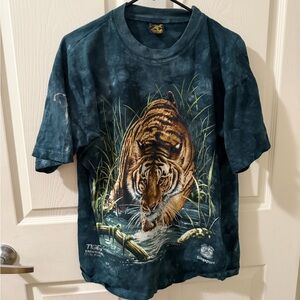 Churinga Designs Tiger Graphic Tie Dye T-Shirt Size M Made in Australia